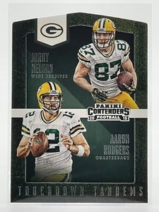 2015 Panini Contenders Touchdown Tandems #TT4 Aaron Rodgers/Jordy Nelson Packers - Picture 1 of 2