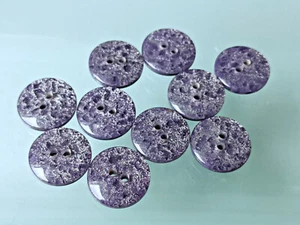 11x schöner Blusenknopf / Puppenknopf - Kunststoff - Lila Silber - 12mm - Picture 1 of 2