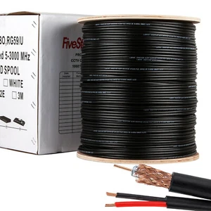 RG59 Siamese Coaxial Cable Camera CCTV 20AWG + 18/2 Security Power 500ft 1000ft - Picture 1 of 10
