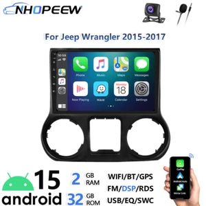 Radio estéreo navegación GPS coche Android 15 para Jeep Wrangler 2015-2017 - Imagen 1 de 15