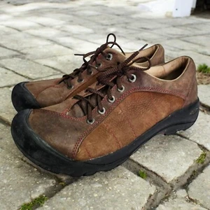 Keen Presidio Hiking Trail Shoes Womens 9 Brown Leather Upper Lace Up Casual - Picture 1 of 9