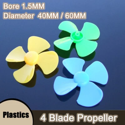 1.5MM Bohrung Vier Blatt Propeller Kleinwindblatt 40/60mm Handmade Toy Model DIY - Bild 1 von 4