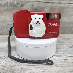 Coca Cola Polar Bear 1999 Point & Shoot cámara fotográfica motorizada de 35 mm de colección - Imagen 1 de 6