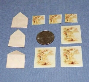 Juego de papelería miniatura para casa de muñecas hojas de papel sobres impresión de ángeles religiosos - Imagen 1 de 1