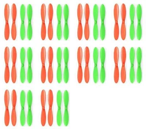 Hubsan X4 H107L Orange Green Propeller Blades Propellers Props 10 Pack - Picture 1 of 2