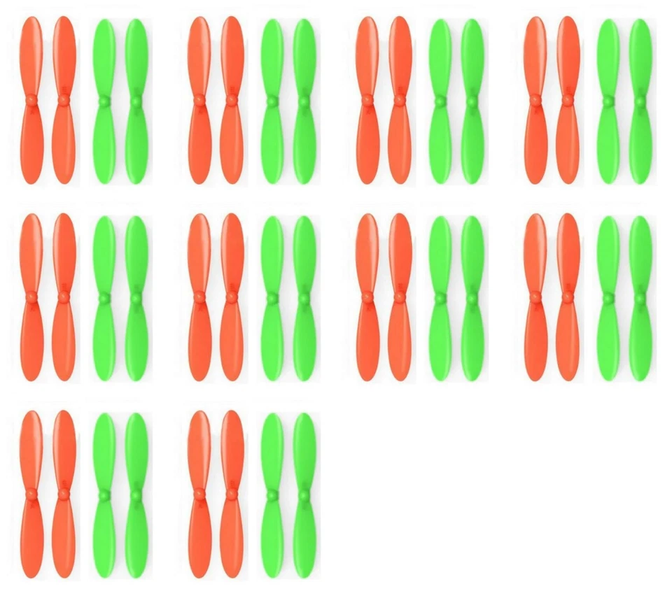 Hubsan X4 H107L Orange Green Propeller Blades Propellers Props 10 Pack - Image 1 of 2