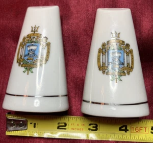 U. S. NAVAL ACADEMY 3 1/4" PORCELAIN SALT & PEPPER SHAKERS - Picture 1 of 6
