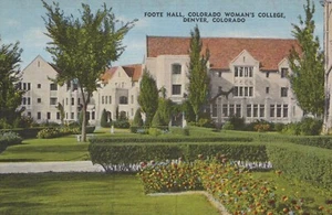 Denver Colorado Foote Hall Colorado Frau College Postkarte - Bild 1 von 2