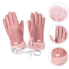Pink Coral Fleece USB Heated Gloves Miss Rechargeable