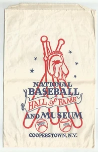 Vintage Cooperstown BASEBALL HALL OF FAME Merchandise Bag - 1960s - Picture 1 of 1