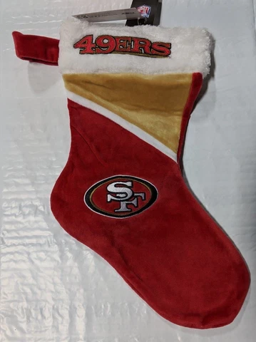 San Francisco 49ers Christmas Stocking Holiday 17" New Team Color Block Swoop Cover