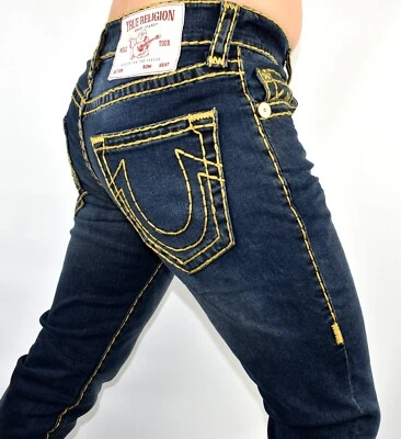 Pantalones de mezclilla ajustados relajados True Religion para hombre Rocco Super T 32" entrepierna - 107427 Foto 1 de 4