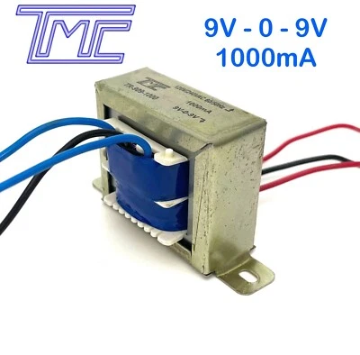 Transformer Center Tap 110/220VAC to 18V AC  9V-0-9V AC, 1000mA (1A), TMC USA - Image 1 of 4