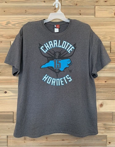 NBA MAJESTIC KEMBA WALKER 15 CHARLOTTE HORNETS Basketball T-Shirt Men's Size 2XL Cover
