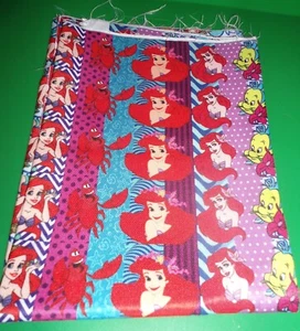 New Disney Princess Ariel Printed Poly Cotton Fabric 27x20 - Picture 1 of 4