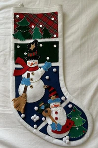 Muñeco de nieve de fieltro hecho a mano árboles medias grandes 22 pulgadas - Imagen 1 de 5