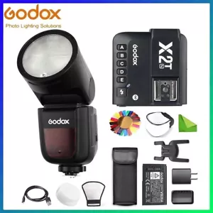 Godox V1-N Round Head Camera Flash Speedlite TTL 2.4G Speedlight + X2T for Nikon - Picture 1 of 12