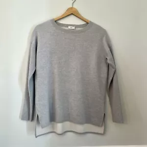 Vince Women’s Gray Cotton Cropped Sweatshirt Top XS Pullover Long Sleeves Hi-Lo - Picture 1 of 7