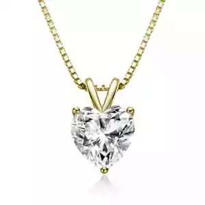 2ct Lab Created Necklace VS1 D Colour Excellent Cut 18K Gold Diamond Test Pass - Picture 1 of 5