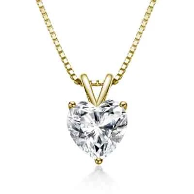 2ct Lab создал ожерелье VS1 D цвет отличной огранки 18K золото бриллиант тест пройти - Изображение 1 из 4