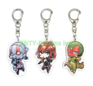 Set of 3 Acrylic Keychain Vision, Blackwidow, Ant Man v1 - Picture 1 of 2