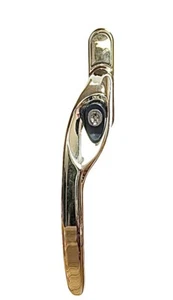 Cranked Espag Left Hand 40mm spindle UPVC Gold Window Handle  Key Locking - Picture 1 of 3