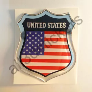 Pegatina Emblema de Estados Unidos EE. UU. 3D Resina Cúpula Gel Bandera Vinilo Calcomanía Coche Laptop - Imagen 1 de 3
