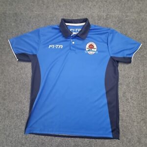 Petersham Shirt Mens LARGE blue Rugby Union Polo T Shirt Lightweight Size L