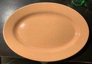 MCM Vintage11 in Peach Oval Serving Platter Sunset Pottery California - Picture 1 of 3