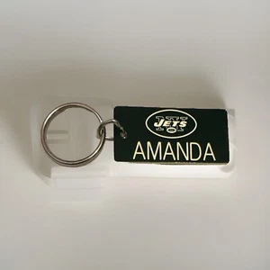 New York Jets Amanda Keychain Name Tag Plate NFL Plastic One Sided - Picture 1 of 1