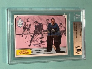 JOHNNY BOWER Signed 1968-69 TOPPS Card #122 Beckett BAS - Picture 1 of 2