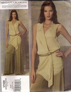 Vogue Designer Sewing Pattern 1168, Donna Karan Top and Pants, Size 4 - 10 Uncut - Picture 1 of 2