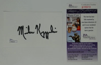 Mike Krzyzewski Signed 3x5 Index Card Duke University Coach Blue Devils JSA COA - Image 1 of 4