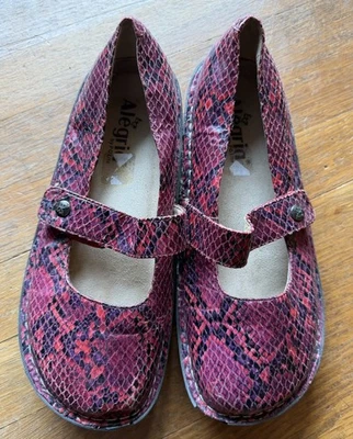 Alegria Mary Jane 蛇纹印花皮鞋红色 40 码 — 第 1/4 张图片