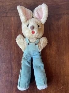Rare - Vintage - Rabbit In Blue Dungerees Plush Retro Plush Soft Toy Approx 8” - Picture 1 of 9