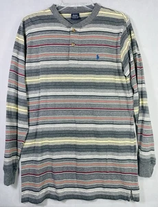 Vintage Polo Ralph Lauren Striped Long Sleeve Pullover Grey Men's Size XL - Picture 1 of 8