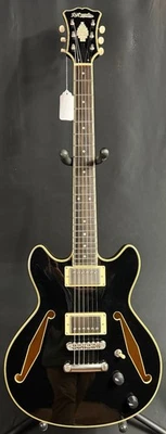 Электрогитара D'Angelico Excel Mini DC Tour с полым корпусом однотонная черная - Изображение 1 из 4