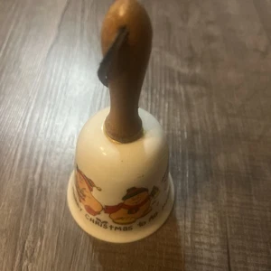 Enesco Human Beans Christmas Caroling Hand Bell Japan 1982 Morgan Inc - Bild 1 von 4