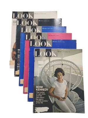 LOT of 6-1968, 1969 Look Magazine Rose Kennedy, P.O.W., Raquel Welch, Mia Farrow - Image 1 of 4