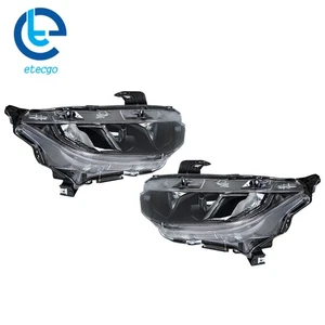 Headlights For Honda Civic 2016-2021 Halogen W/DRL Projector Black Right & Left - Picture 1 of 14