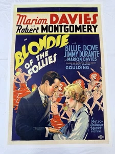 1932 Blondie Of The Follies Original 27x41 Filmplakat Marion Davies auf Leinen - Bild 1 von 8