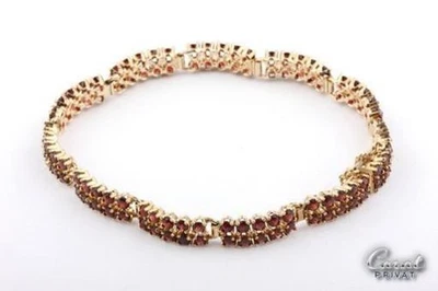 Granat Armband 8kt 333 Gelbgold Armkette 110 Granate Länge 16,5 cm! * - Bild 1 von 4