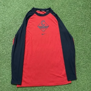 Cleveland Guardians Indians Mens Nike Dri-Fit Longsleeve Polyester Shirt Large L - Picture 1 of 10