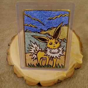 Jolteon Pokémon: Edición de Cartas de Arte Dibujado a Mano Tarjeta Original ACEO Fan Art Único - Imagen 1 de 5