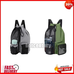 Sports Backpacks Drawstring Basketball Bag Thickened Mesh for Training (Grey) - Picture 1 of 7