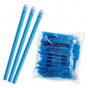 2000 (20 Bags) Saliva Ejectors Blue Clear Dental Disposable Made in Italy - Picture 1 of 5