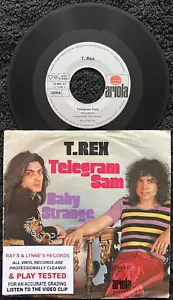 T. Rex – Telegram Sam 7'' Vinyl IMPORT 1972 CLEANED/PLAY TESTED VG+/VG+ VIDEO - Picture 1 of 8