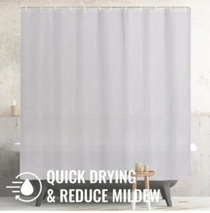 Funnytree 72 in x 72 in Grey Shower Curtain Textured Cloth Bath Shower Curtain - Picture 1 of 5