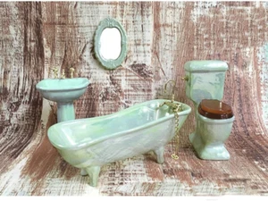 Dollhouse Furniture Miniature Bathroom Accessories Set 4PCS-1:12 Scale (Light Gr - Picture 1 of 12