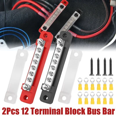 6 Way Bus Bar Power Distribution Terminal 150A Screws Battery Block for Car Boat - Image 1 of 4
